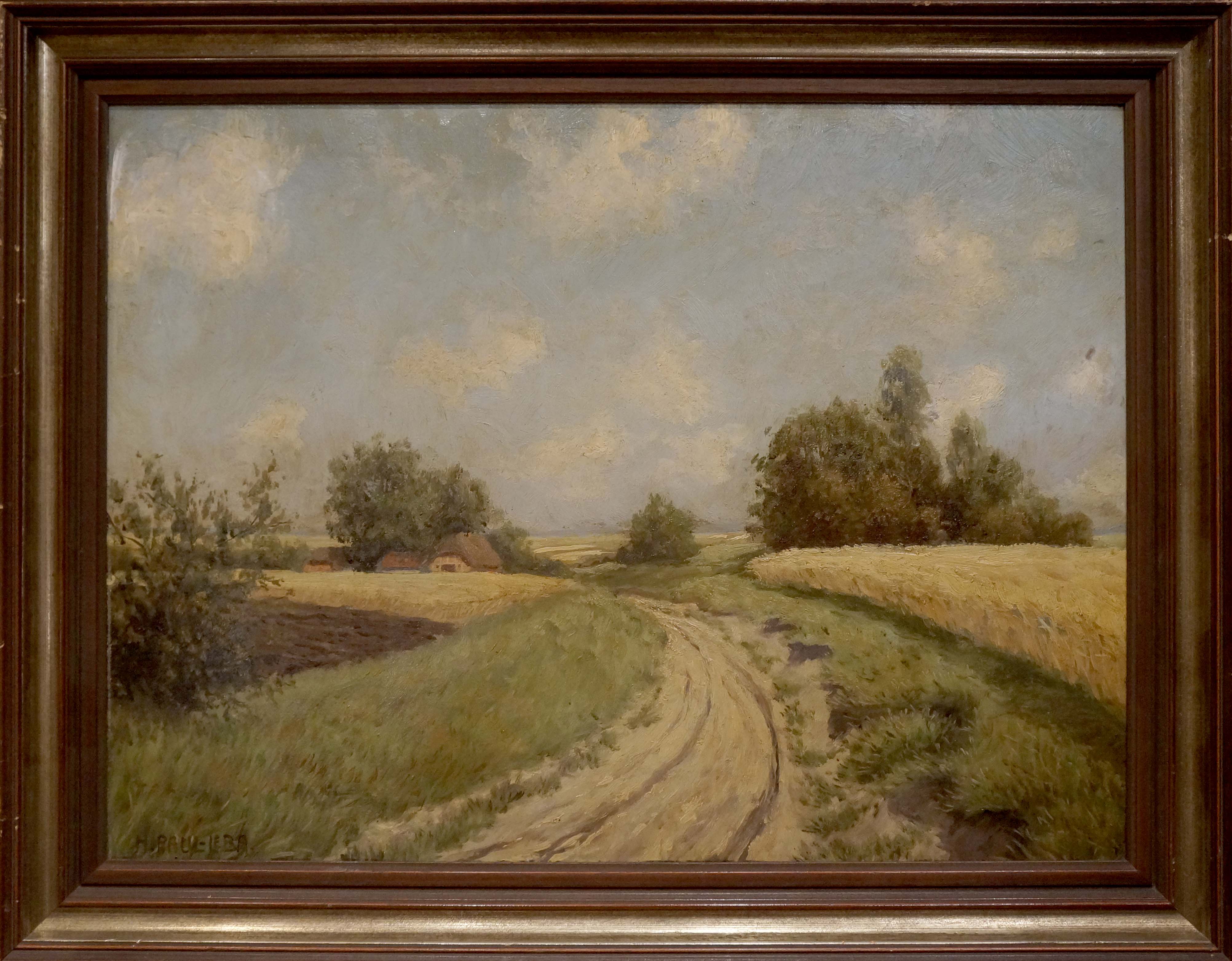 Oil painting Farm road H. Paul-Leba