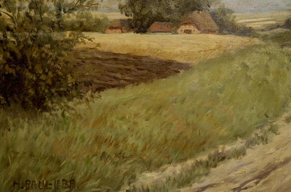 Oil painting Farm road H. Paul-Leba