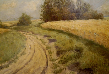 Oil painting Farm road H. Paul-Leba