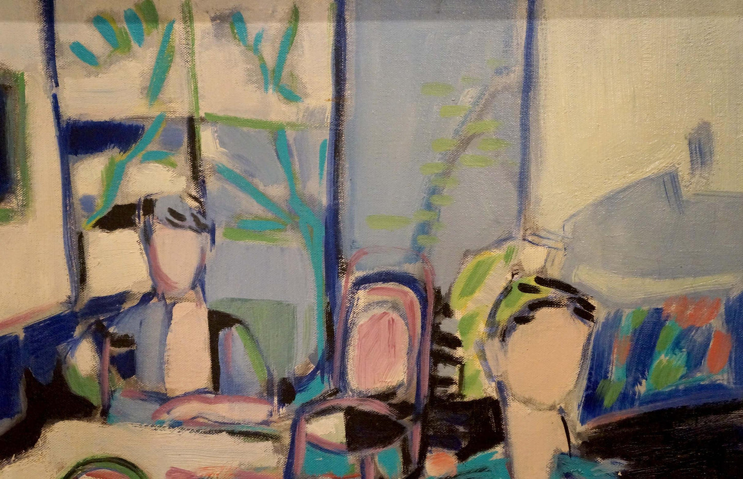Abstract oil painting Family at the table Canel L.
