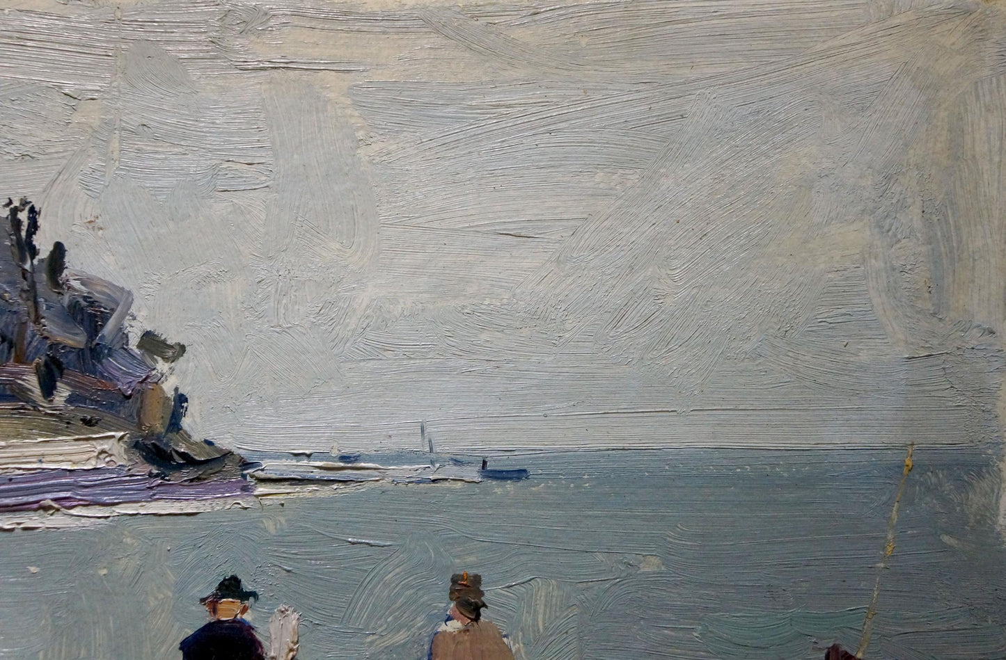 Oil painting On the embankment Pyotr Kuzmich Stolyarenko