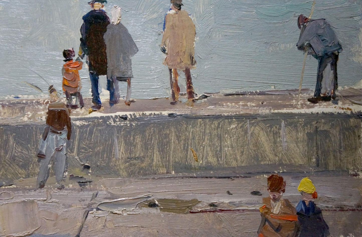 Oil painting On the embankment Pyotr Kuzmich Stolyarenko