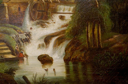 Oil painting Water Mill George Behrens