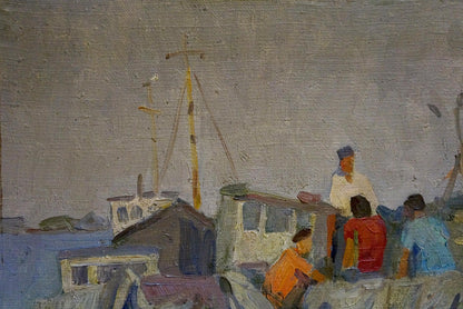 Preparing for Sailing: An evocative oil painting by Igor Alekseevich Malyarenko