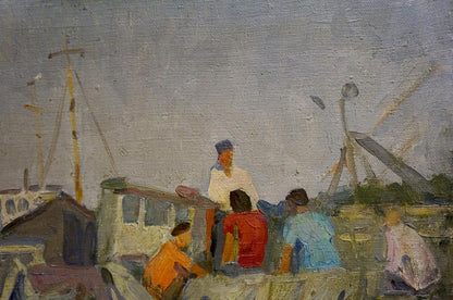 Oil painting Preparing for sailing Malyarenko Igor Alekseevich