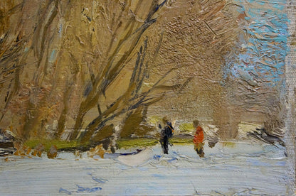 Oil painting End of winter Zaretsky Victor Ivanovich