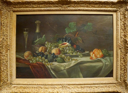 Oil painting Fruit on the table Schlieden M.