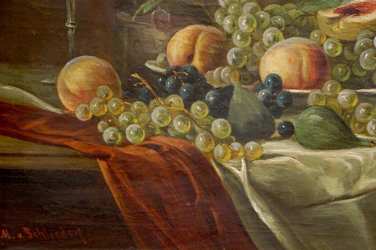 Oil painting Fruit on the table Schlieden M.