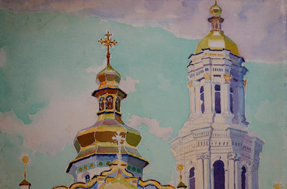 Watercolor painting Church