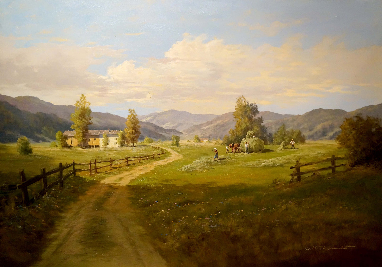 Oil painting Estate road Thomas J.H.