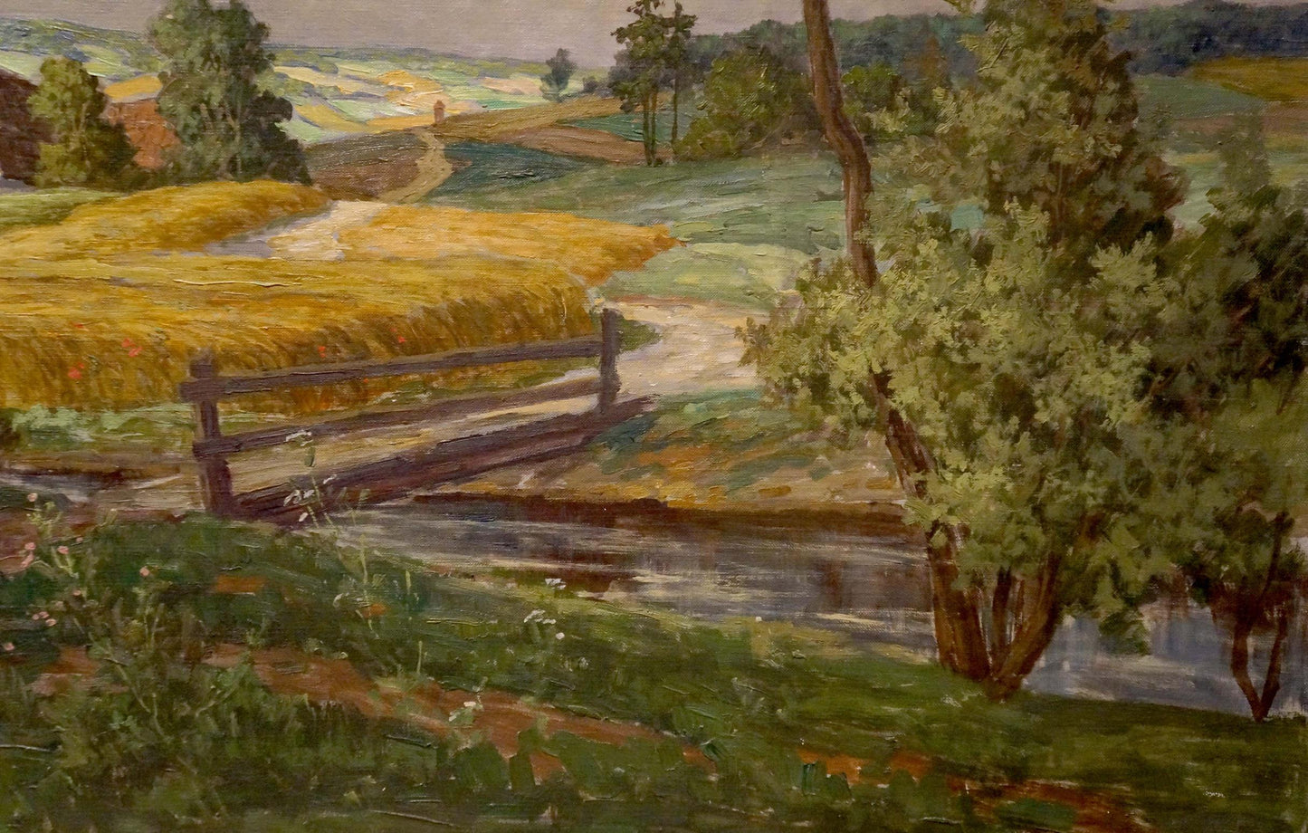 Oil painting Landscape of the village Pawlitschek