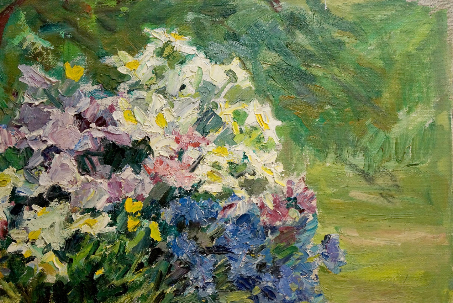 Oil painting Sokolova Zinaida Ivanovna Flowers and fruits nearby