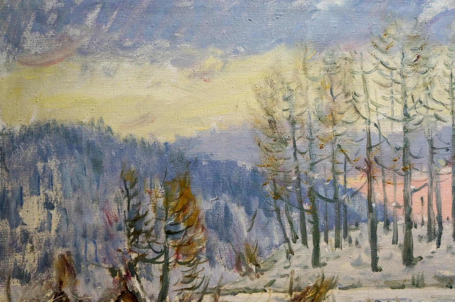 Oil painting Winter landscape Shelyuto Nikolay Andreevich
