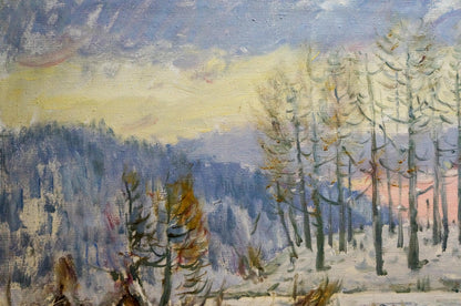 Oil painting Winter landscape Shelyuto Nikolay Andreevich