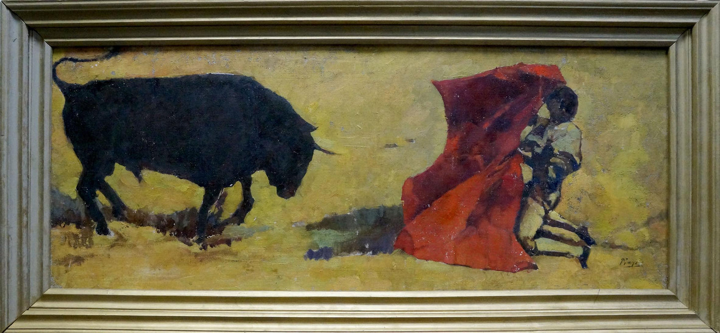 Oil painting Red and bull