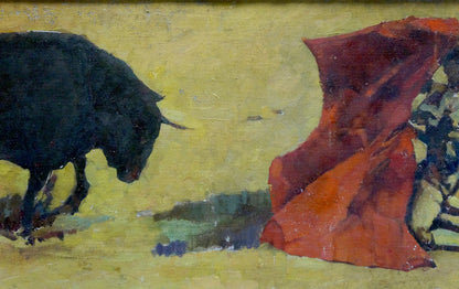 Oil painting Red and bull