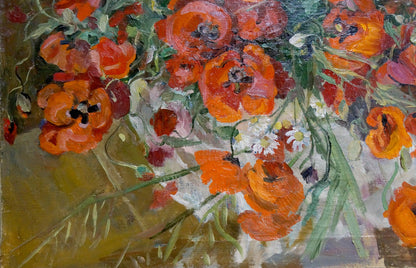 Oil painting Poppies Grishchenko Varvara Pavlovna