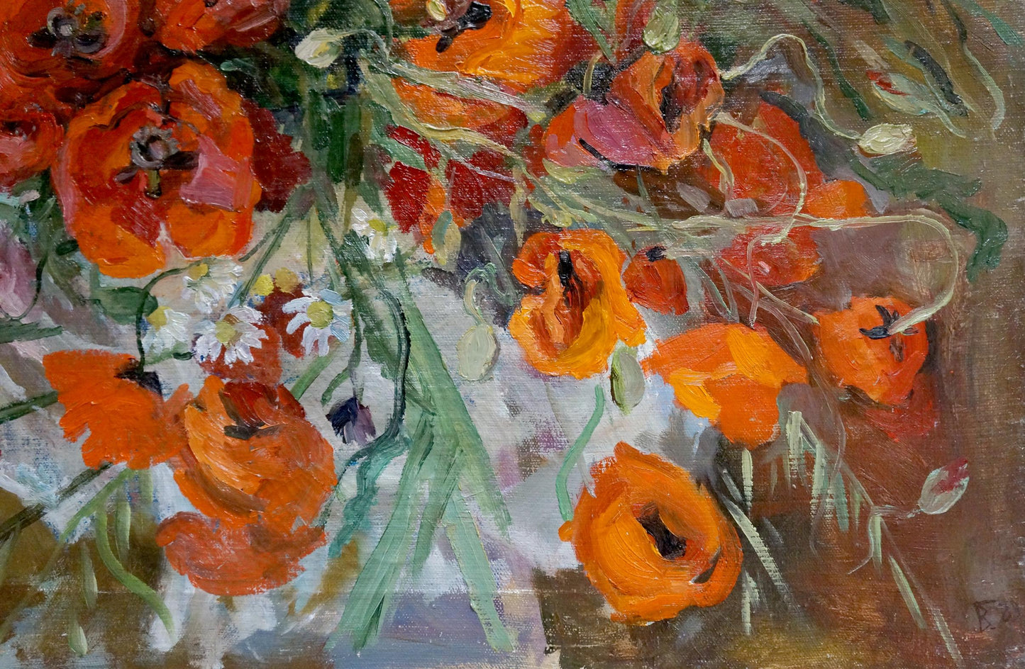 Oil painting Poppies Grishchenko Varvara Pavlovna