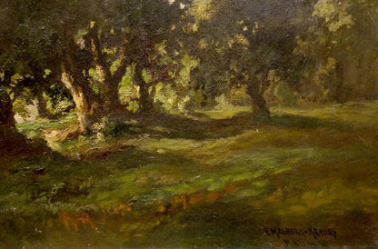 Oil painting Forest landscape Fritz Halberg-Krauss