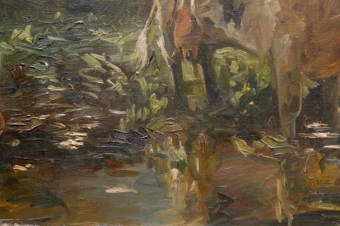 Oil painting Cow at the pond