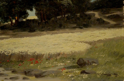 Oil painting Hay field