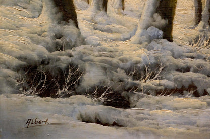 Oil painting Mysterious winter forest Albert