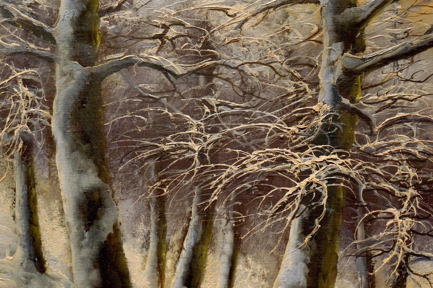 Oil painting Mysterious winter forest Albert