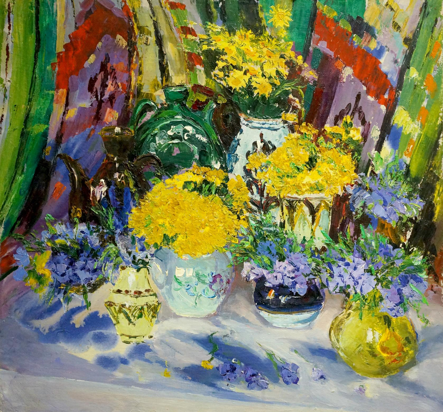 Oil painting Flowers in pots Shapovalov Sergey Gavrilovich