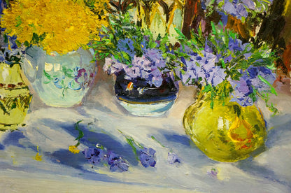 Oil painting Flowers in pots Shapovalov Sergey Gavrilovich