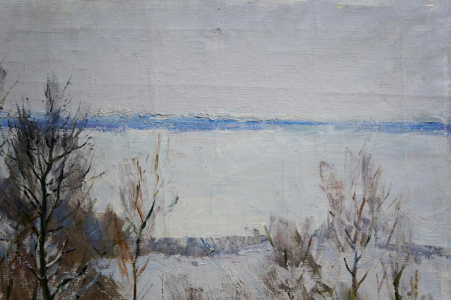 Oil painting Landscape of winter fields Matvey Kogan-Shats