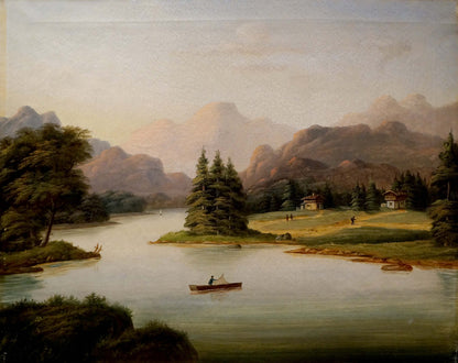 Oil painting Casting Lines on the River Unknown artist