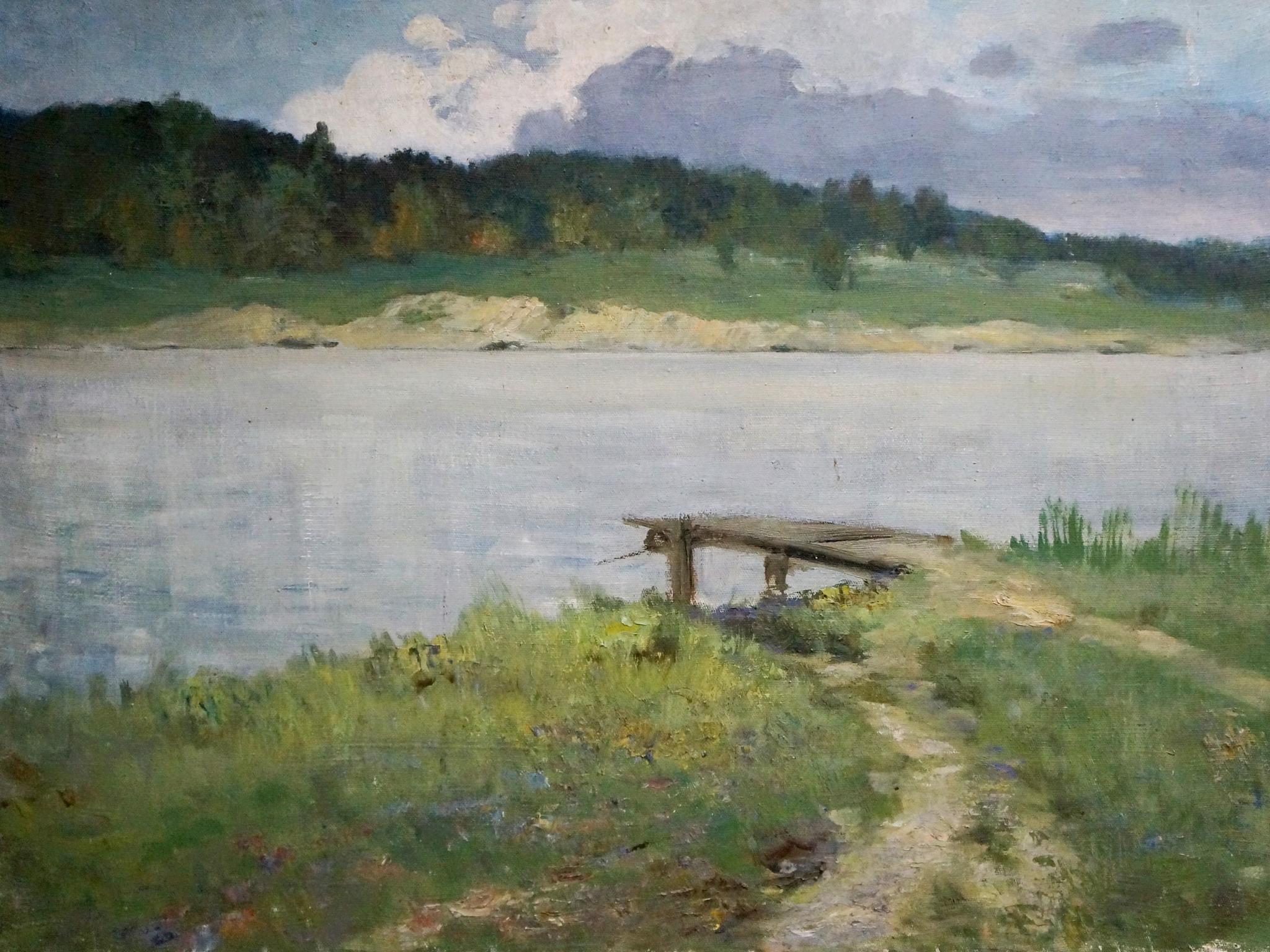 Oil painting Path to the river