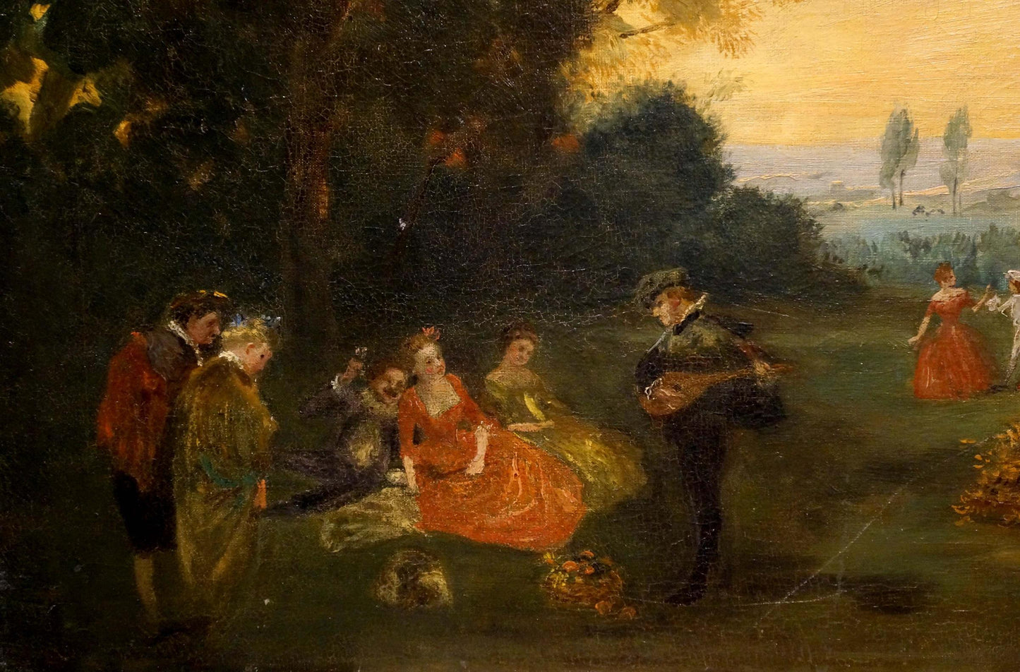 Oil painting People have a rest on a picnic