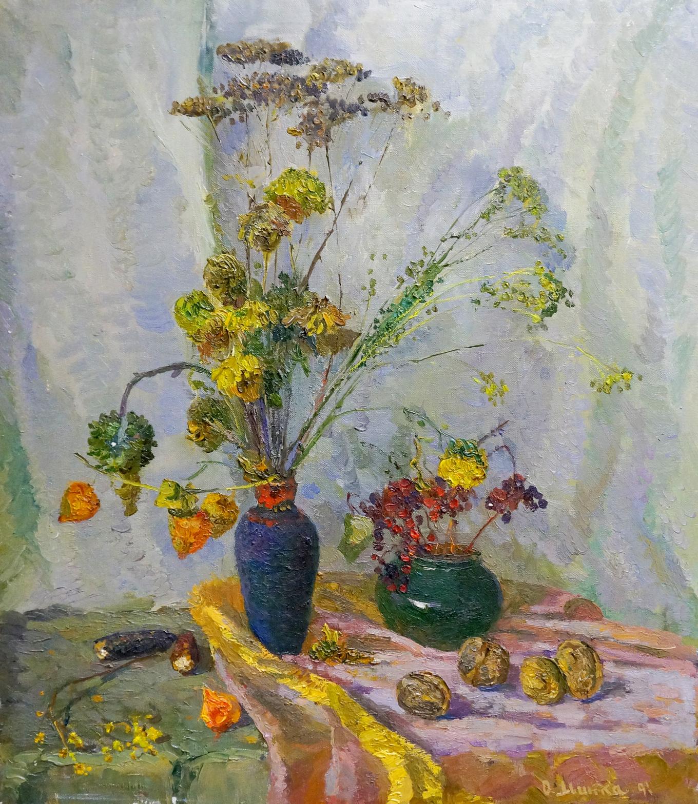 Oil painting Dry flowers Mynka Alexander Fedorovich