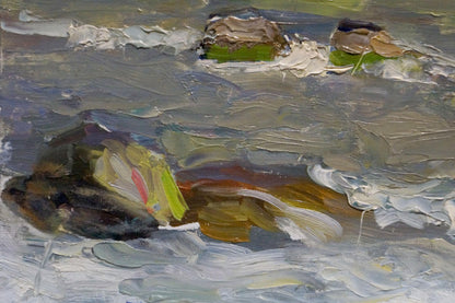 Oil painting Seascape on a hot day Arkady Strelov