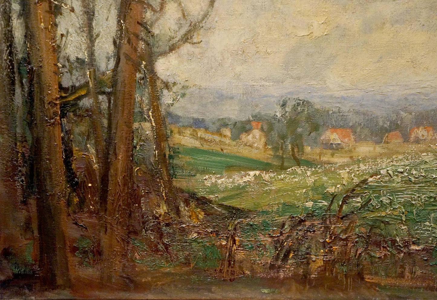 Oil painting View of the village