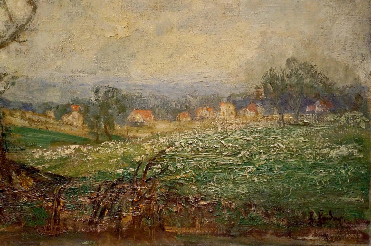 Oil painting View of the village