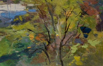 Oil painting Dnieper embankment Buryachok Nikolay Ivanovich