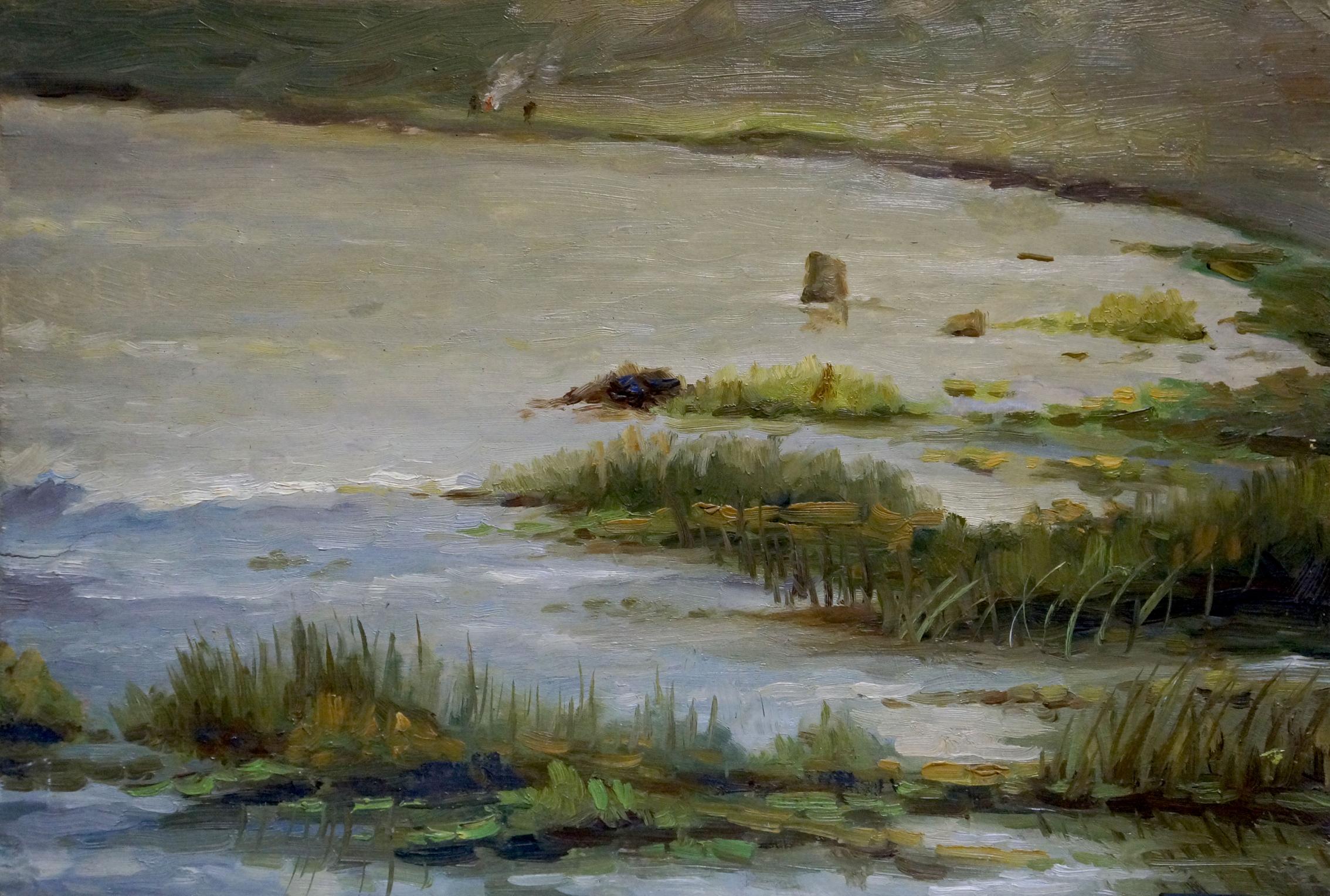 Oil painting By the river Buryachok Nikolay Ivanovich