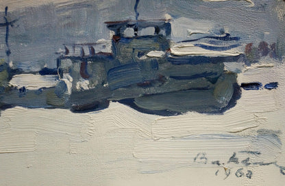 Oil painting In the port Belyak Vladimir Iosifovich