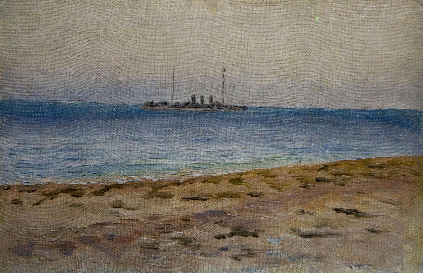 Oil painting Seascape with ship Unknown artist