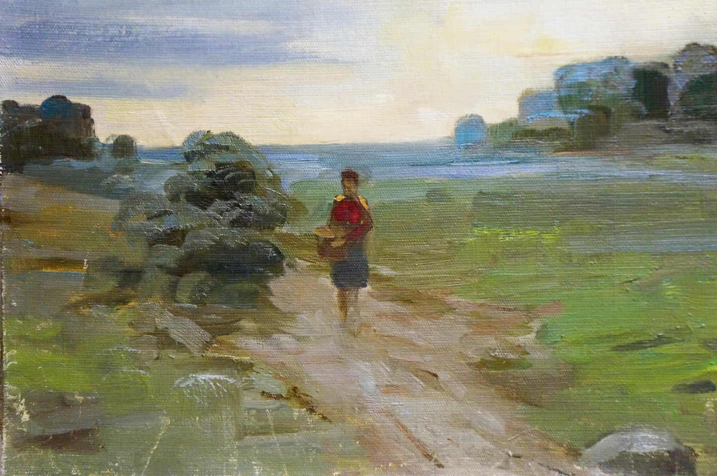 Oil painting Road to the village Kirakozov Gerasim Artemovich