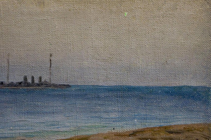 Oil painting Seascape with ship Unknown artist