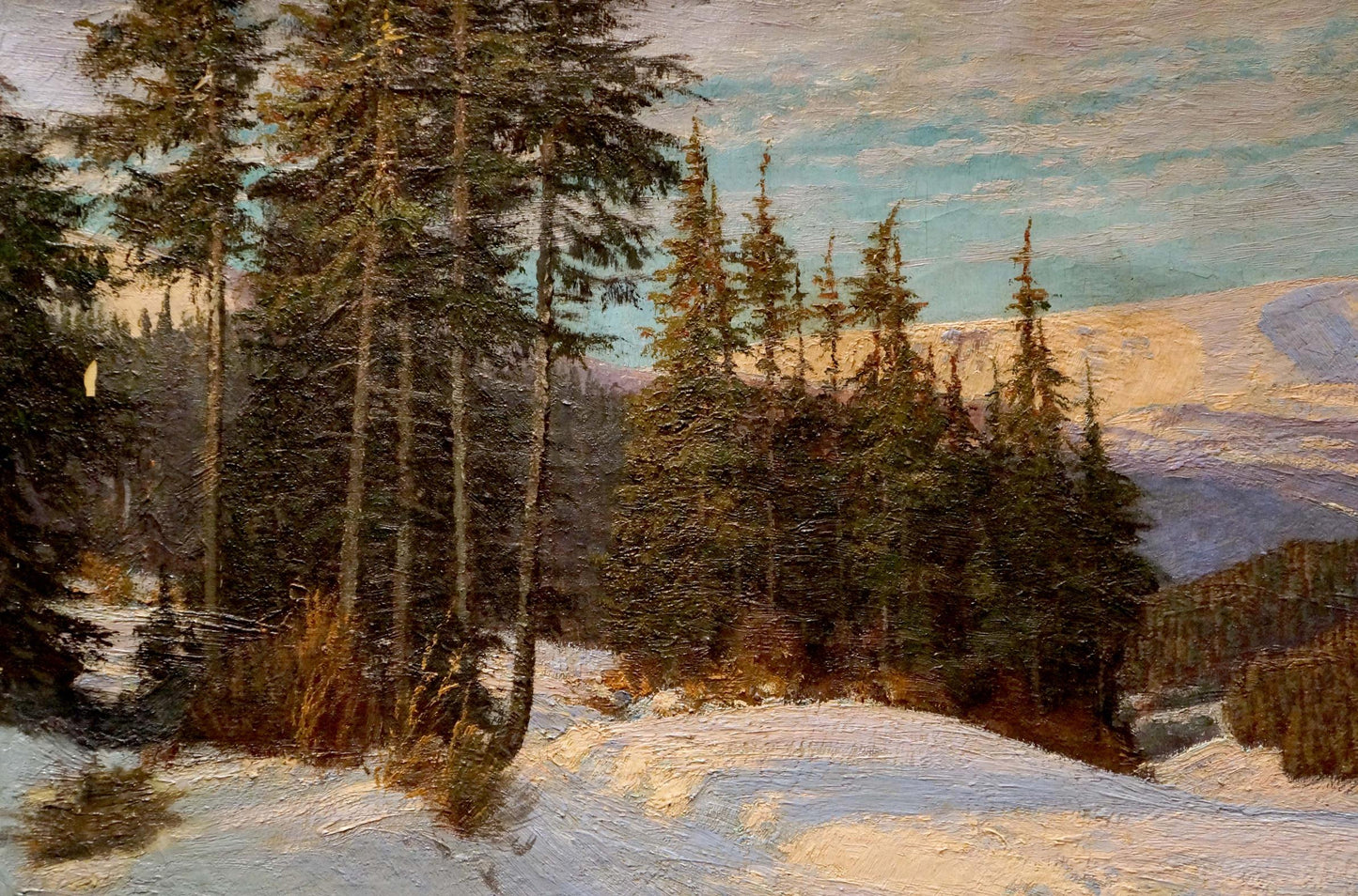 Oil painting Winter landscape Paul Weimann