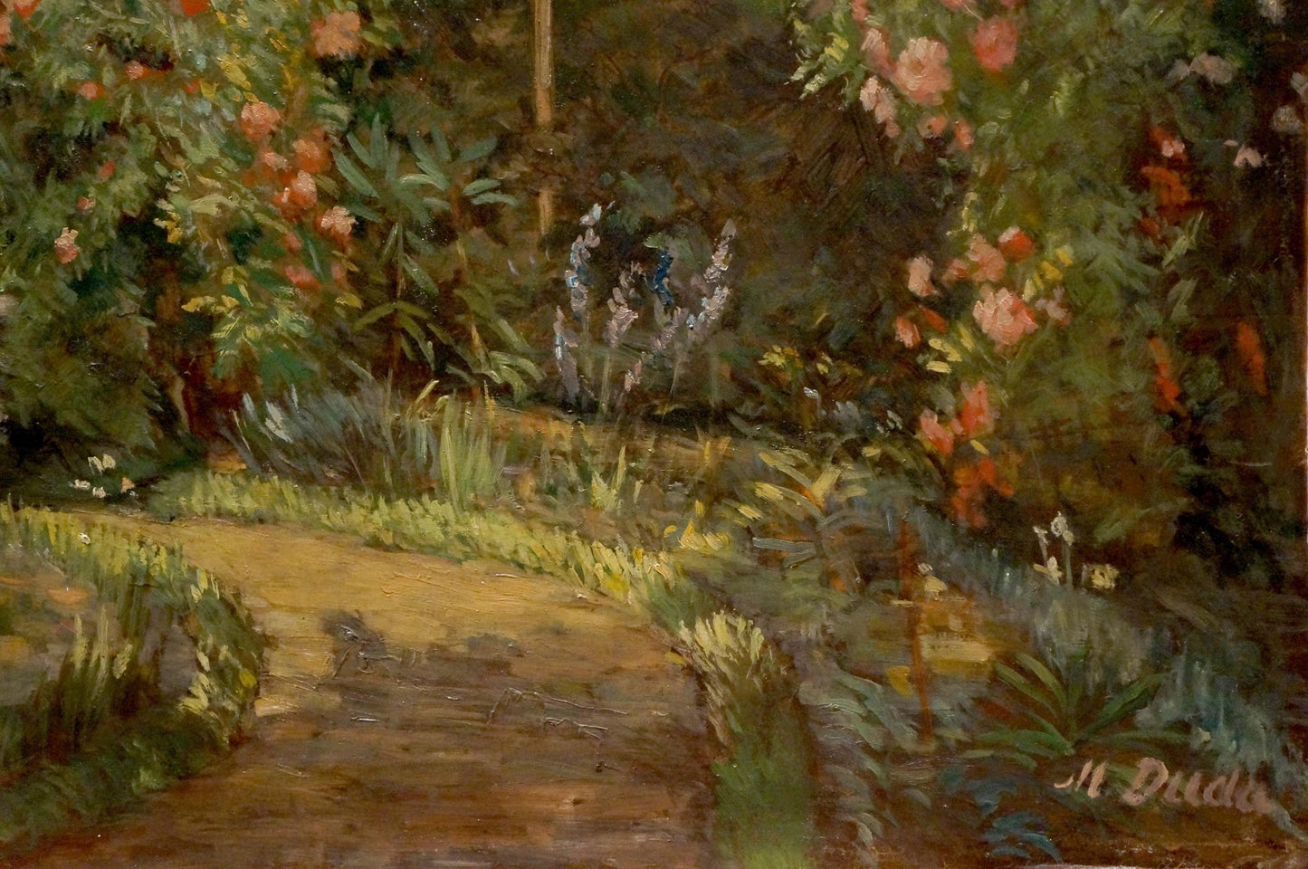 Oil painting Garden blooms Miron Duda