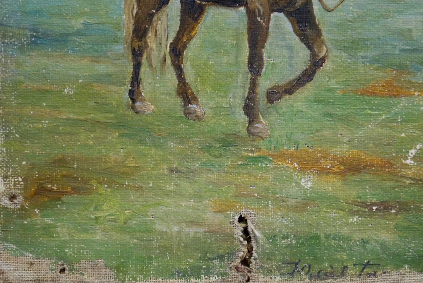 Oil painting Man on horse