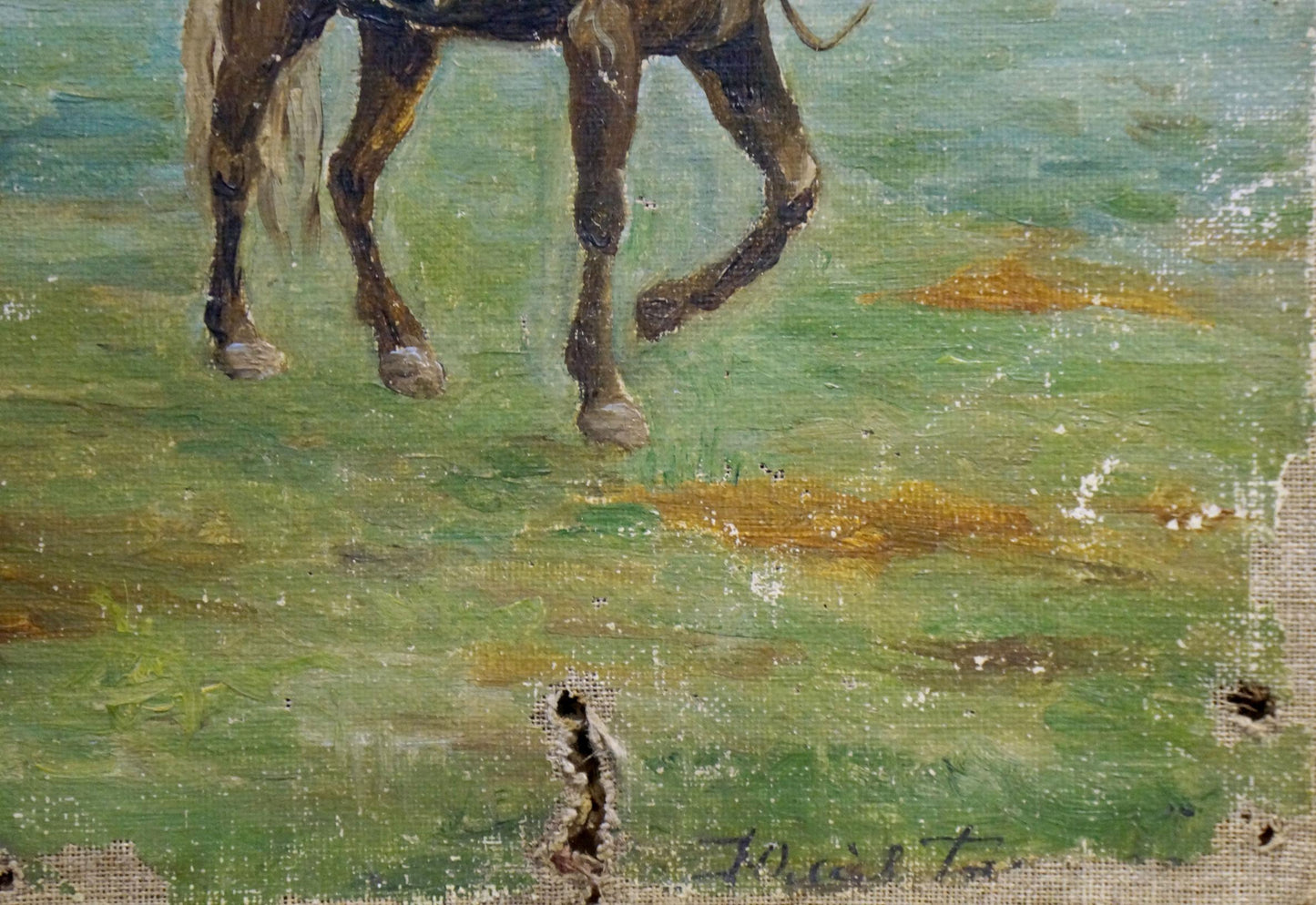 Oil painting Man on horse