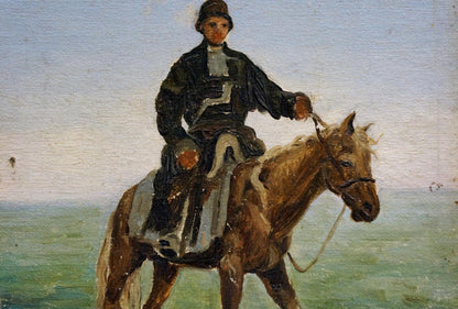 Oil painting Man on horse