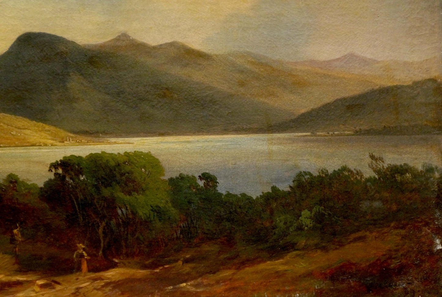 Oil painting Lake in the mountains European artist