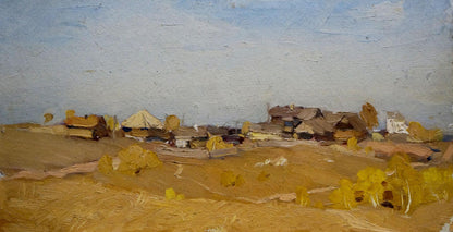 Oil painting Village N. Shumilkin